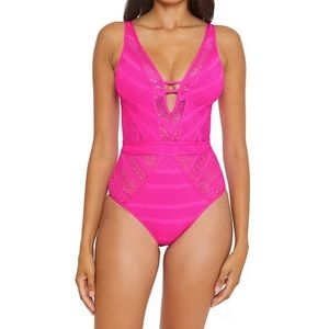 Becca plunging v-neck one piece swimsuit